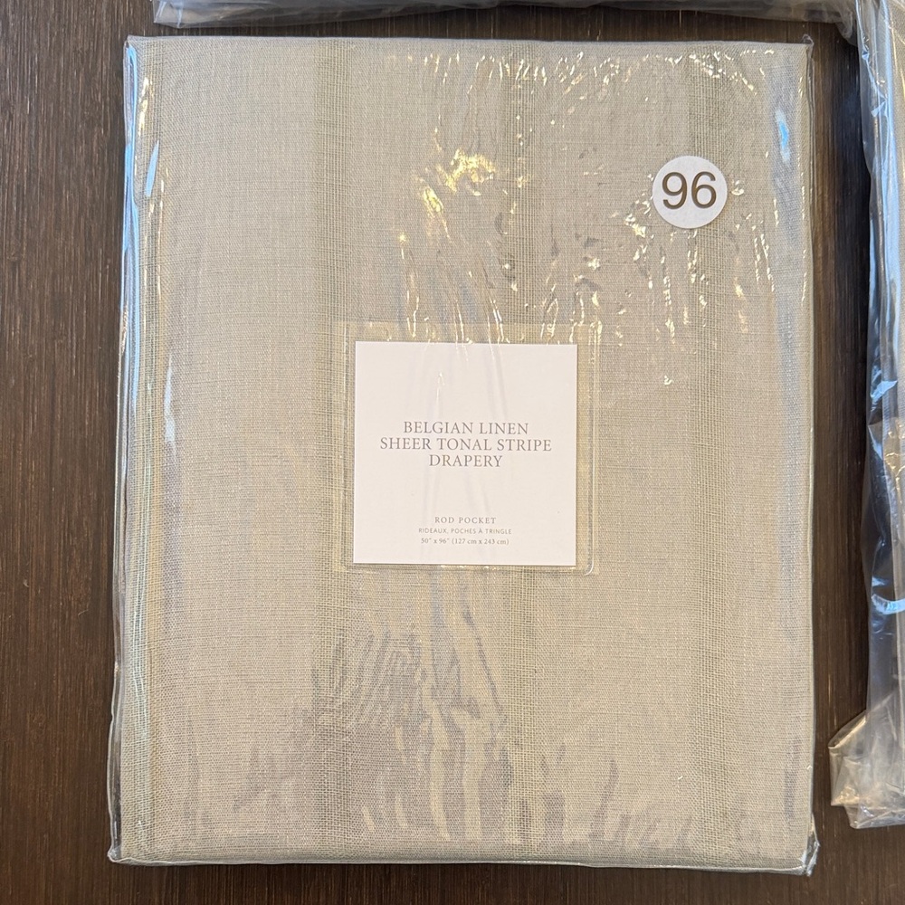 RH x4 Belgian Linen Tonal Stripe Drapery Panel 49x96
